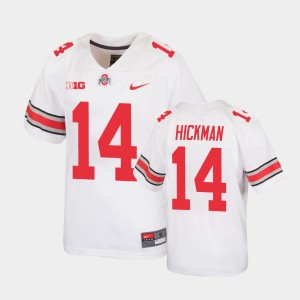 Youth Ohio State Buckeyes Replica White Ronnie Hickman #14 Football Jersey 526688-407
